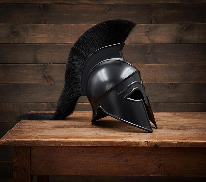 Corinthian Helmet — Warrior Medieval with Wooden Stand view 16