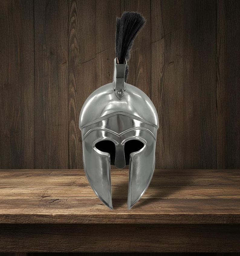 Corinthian Helmet — Warrior Medieval with Wooden Stand view 17