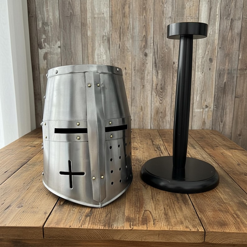 Templar Crusader Helmet with Display Stand view 9