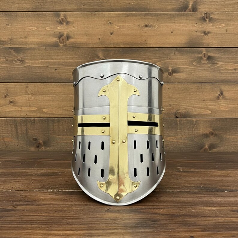 Black Knight Helmet with Wooden Stand — Collectible view 7