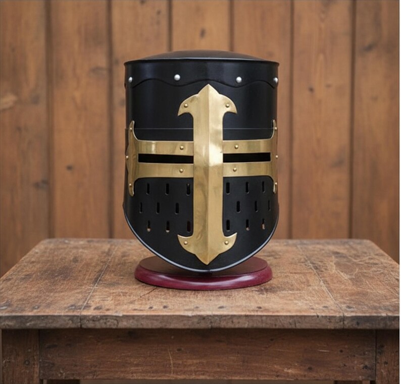 Black Knight Helmet with Wooden Stand — Collectible view 10
