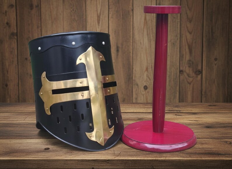 Black Knight Helmet with Wooden Stand — Collectible view 11
