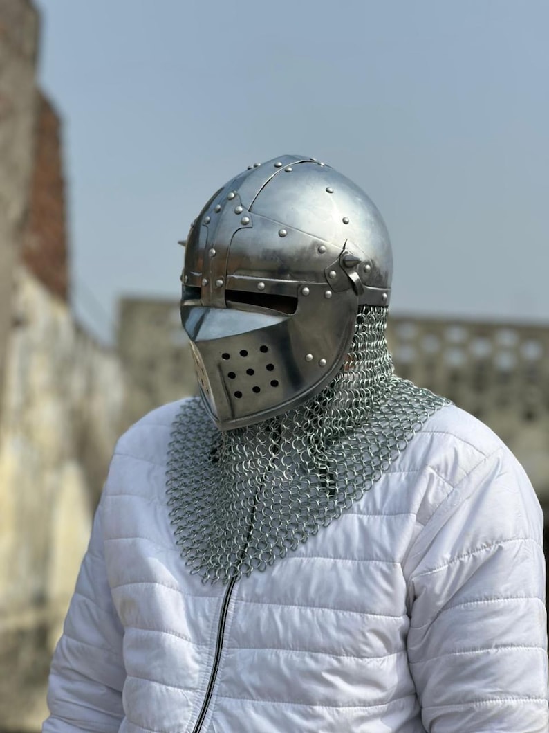 Crusader Knight Helmet — Wearable Chainmail Armor view 2