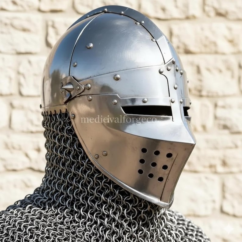Crusader Knight Helmet — Wearable Chainmail Armor view 5