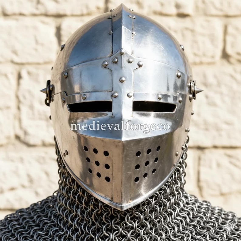 Crusader Knight Helmet — Wearable Chainmail Armor view 7