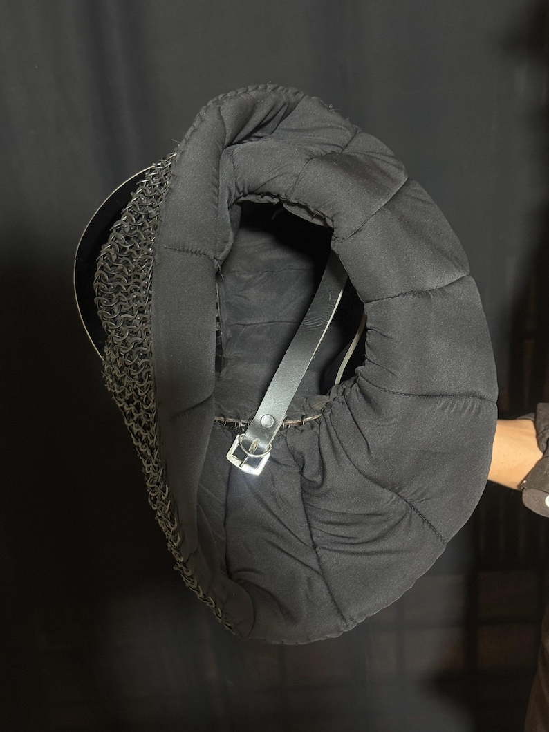 Bascinet Helmet with Chainmail — Crusader Knight view 9