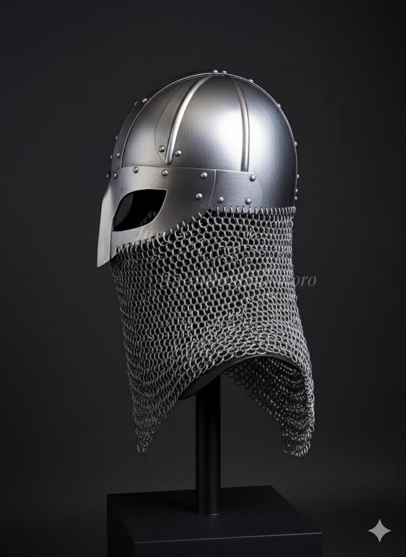 Wearable Knight Helmet with Chainmail — Viking Adult view 3
