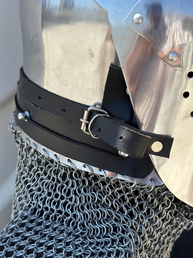 Medieval Chainmail Coif Helmet — Crusader Knight view 4