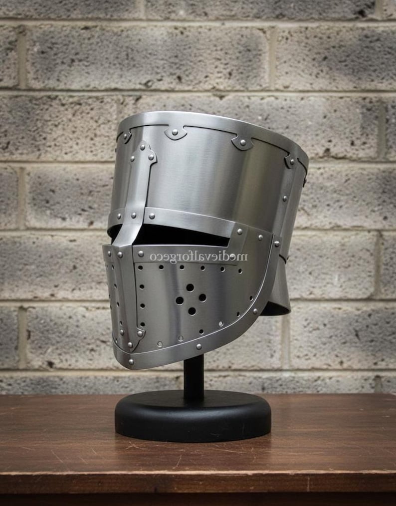 Medieval Flat Top Helmet — Century Knight Steel Crusader view 2