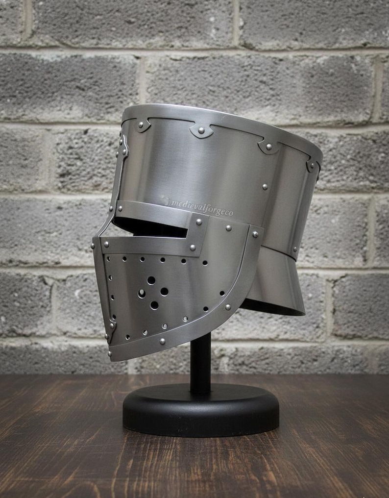 Medieval Flat Top Helmet — Century Knight Steel Crusader view 8