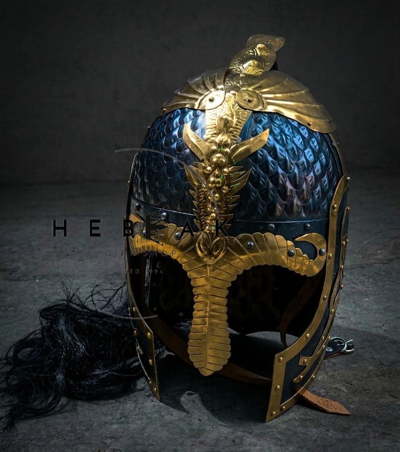 Steel Viking Dragon Helmet — Knight Cosplay Replica view 3