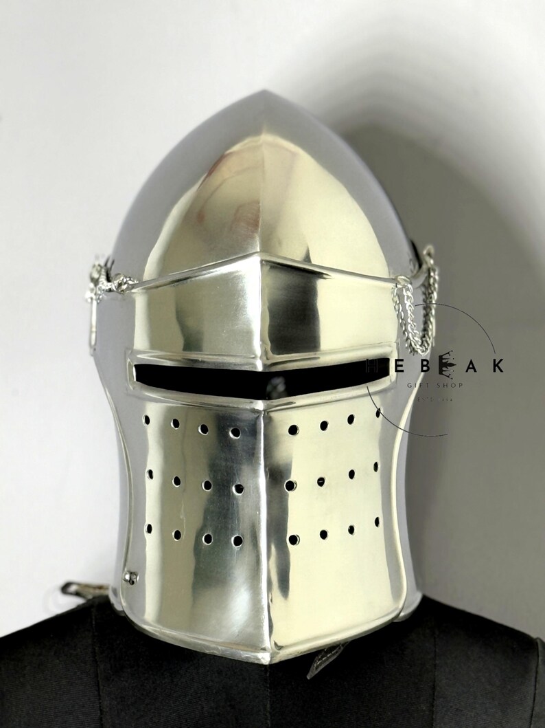 Steel Crusader Great Helm — Medieval Knight view 3