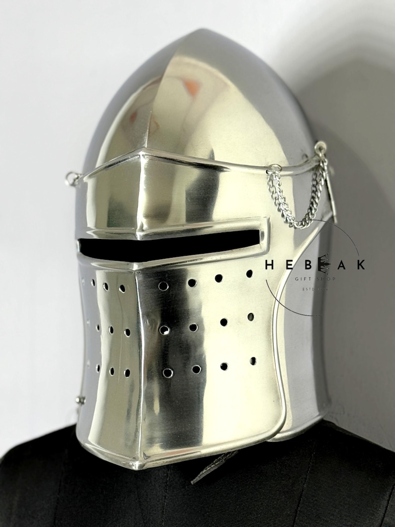 Steel Crusader Great Helm — Medieval Knight view 4