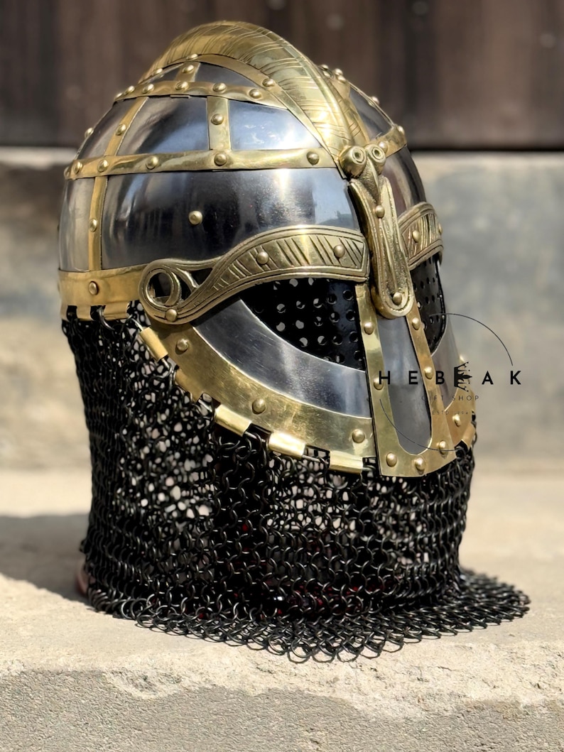 Vendel Viking Helmet — Fully Wearable Steel with Stand view 4