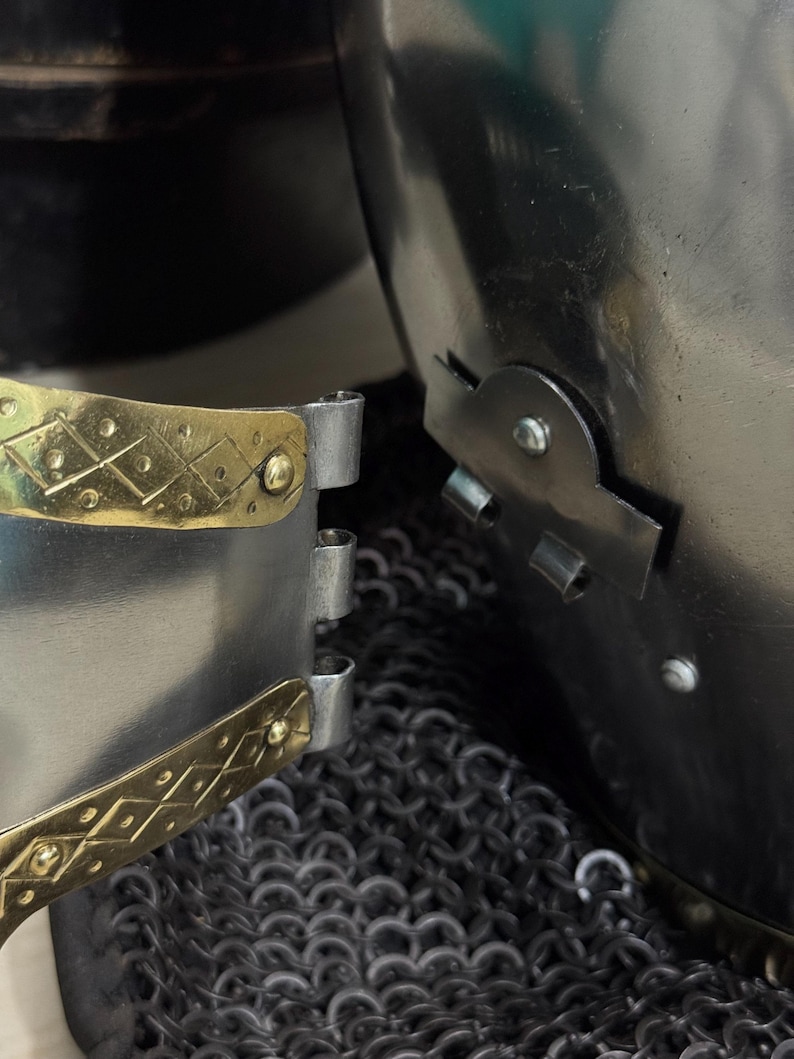 Bascinet Pig Face Helmet — Viking Knight Chainmail view 7