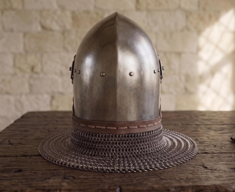Hounskull Bascinet Knight Helmet — Heavy Gauge Chainmail view 7