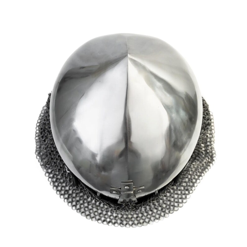 Bascinet Clapvisor Cross Chainmail — 16-Gauge Crusader view 9