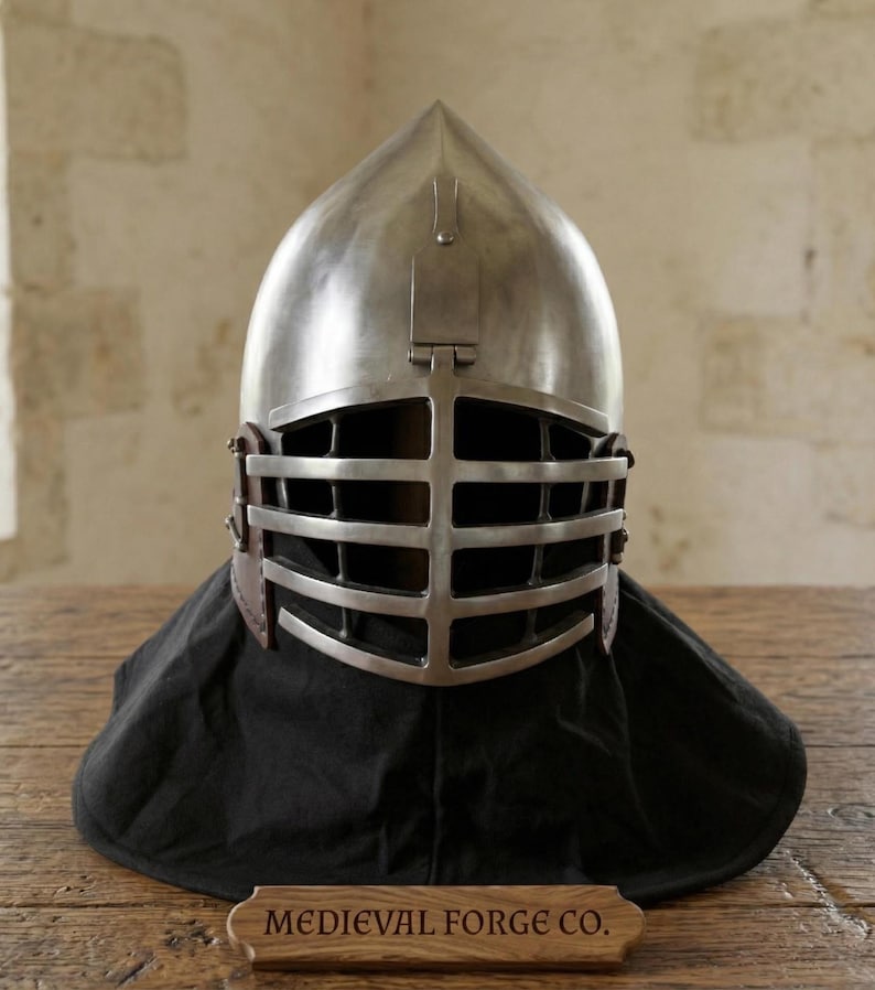 Grill Bascinet Helmet — Buhurt Style Knight view 2