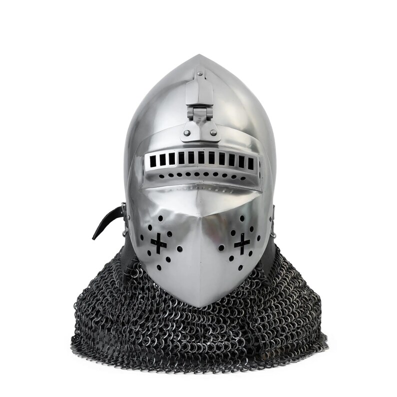 Templar Buhurt Knight Helmet — 16-Gauge Crusader view 9