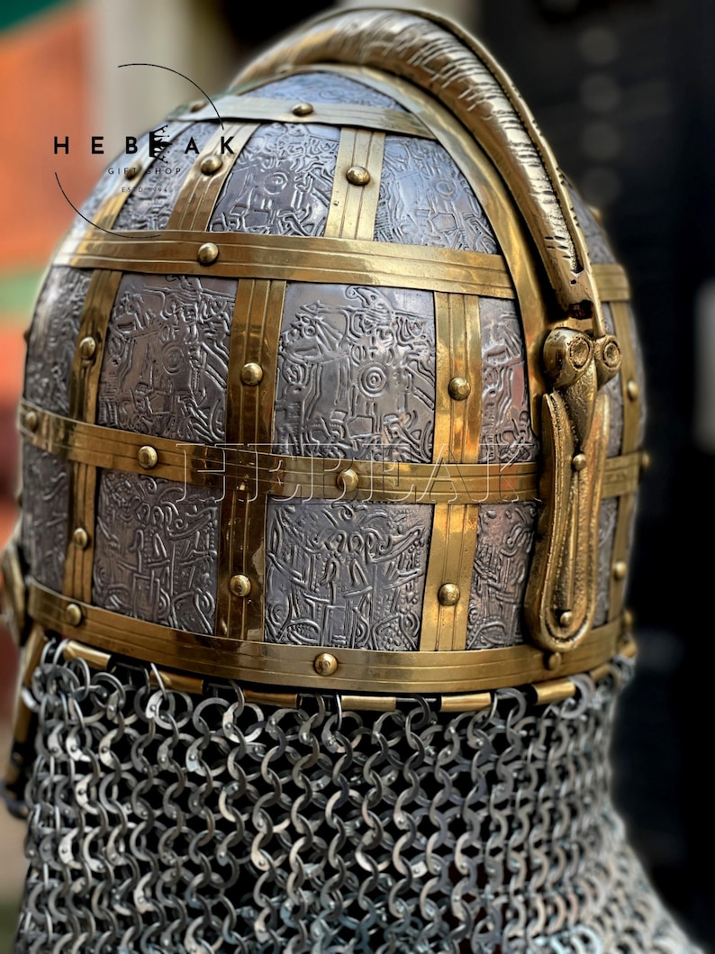 Viking Sutton Hoo Helmet — Norse Armor with Chainmail view 5