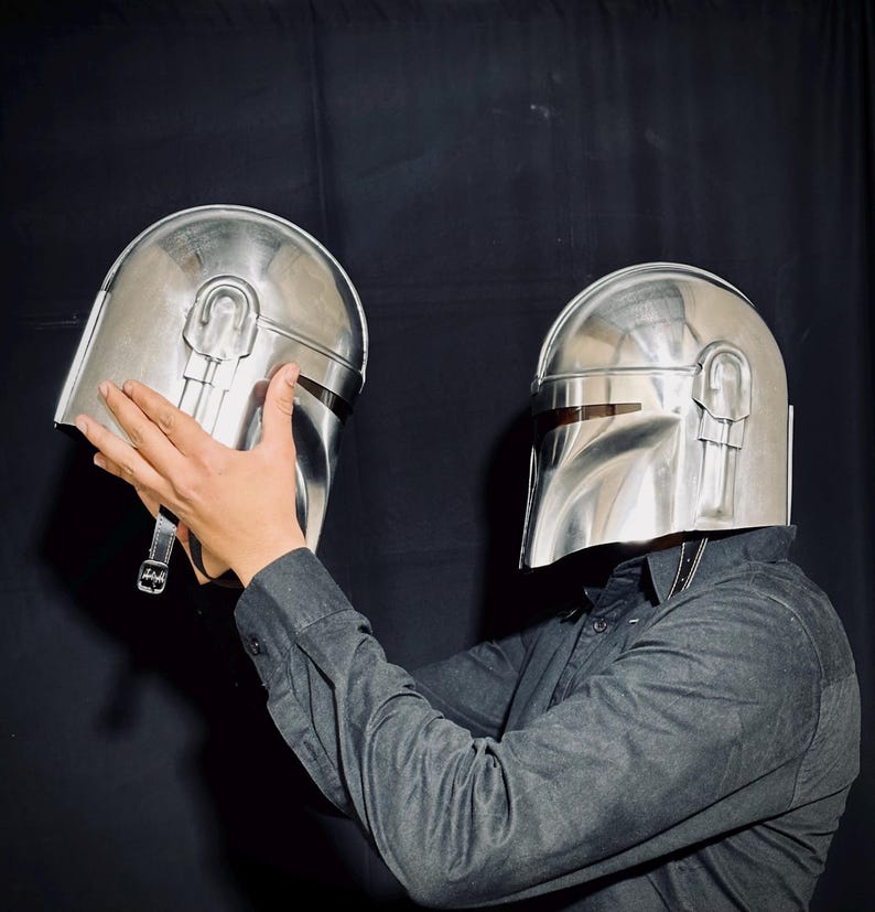 Mandalorian Bounty Hunter Helmet — Steel view 2