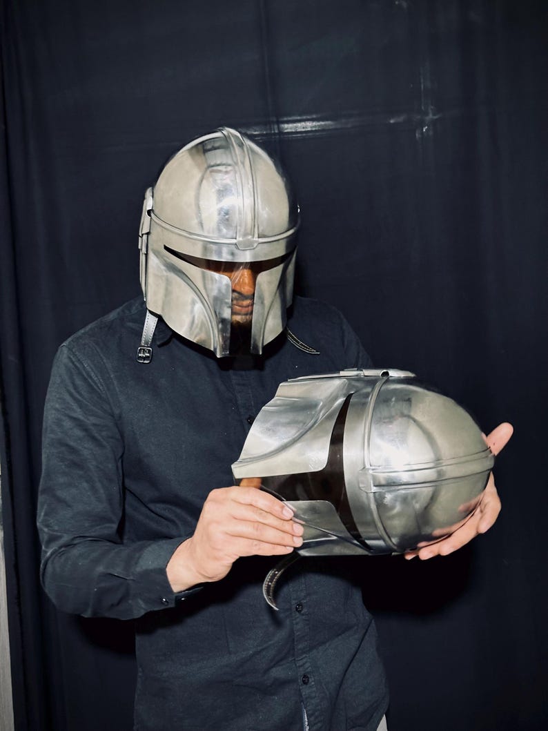 Mandalorian Bounty Hunter Helmet — Steel view 3