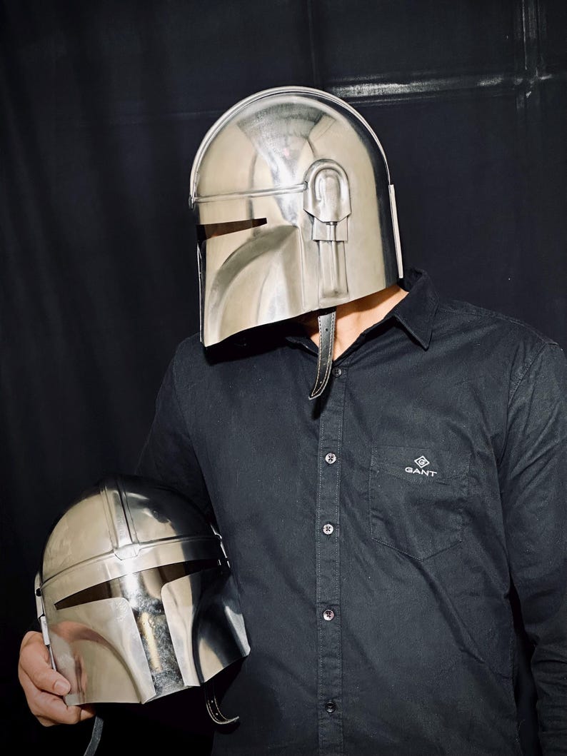 Mandalorian Bounty Hunter Helmet — Steel view 9