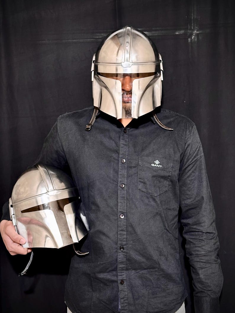 Mandalorian Bounty Hunter Helmet — Steel view 10