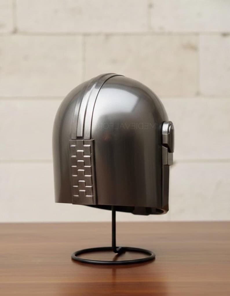 Mandalorian Beskar Helmet — Gold Steel view 3