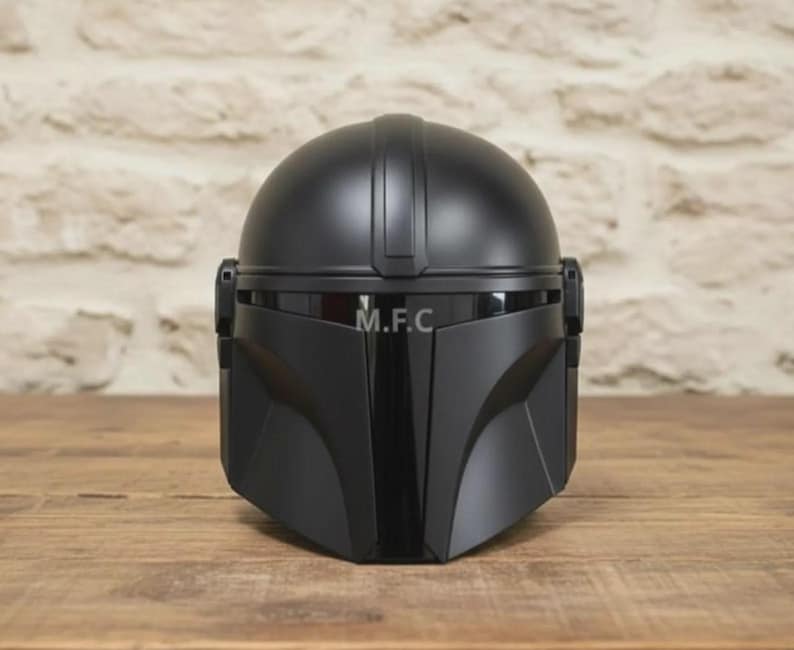 Mandalorian Beskar Helmet — Gold Steel view 6