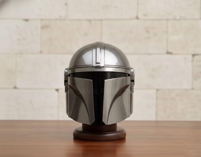 Mandalorian Style Beskar Helmet — Sci-Fi Display view 3