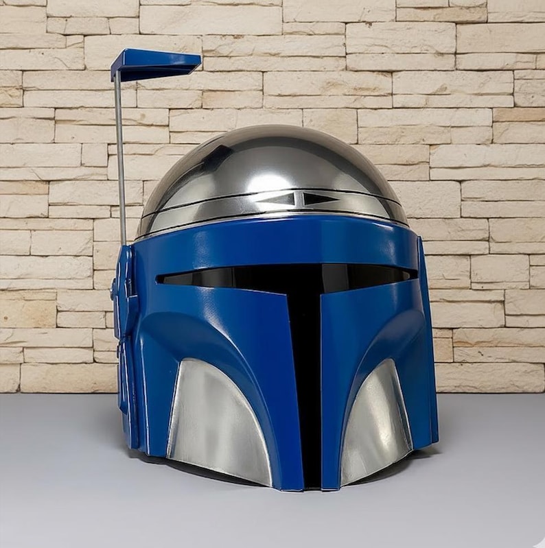 Mandalorian Costume Helmet — Blue and Silver view 7