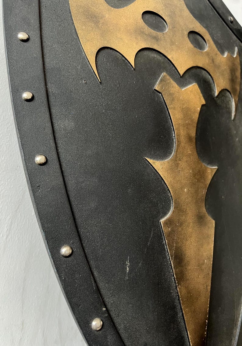 Handcrafted Medieval Knight Shield with Blue & Gold Crusader LARP view 7