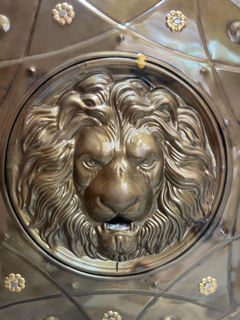 Lion Head Decorative Medieval Wall Shield with Royal Warrior view 6