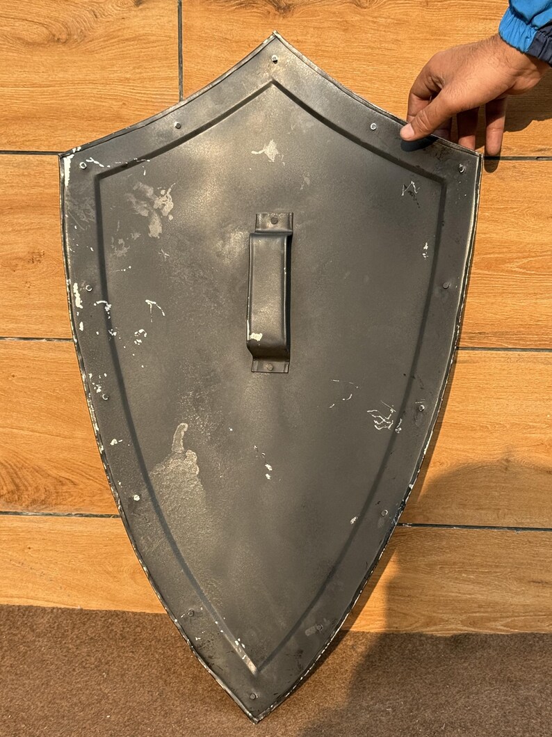 Dragon Templar Steel Shield with Medieval Knight Crusader view 3