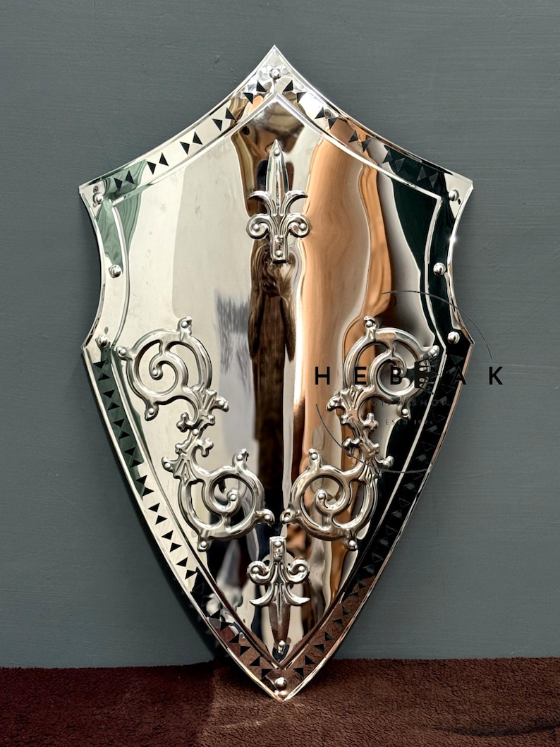 Medieval Knight Stainless Steel Shield with Templar Wall Décor view 2