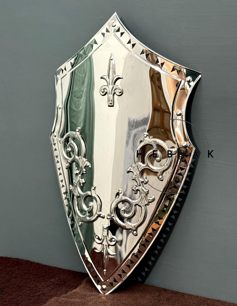 Medieval Knight Stainless Steel Shield with Templar Wall Décor view 3