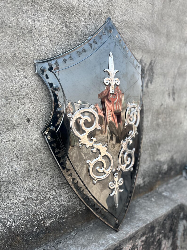 Templar Knight Stainless Steel Shield with LARP Cosplay Décor view 2
