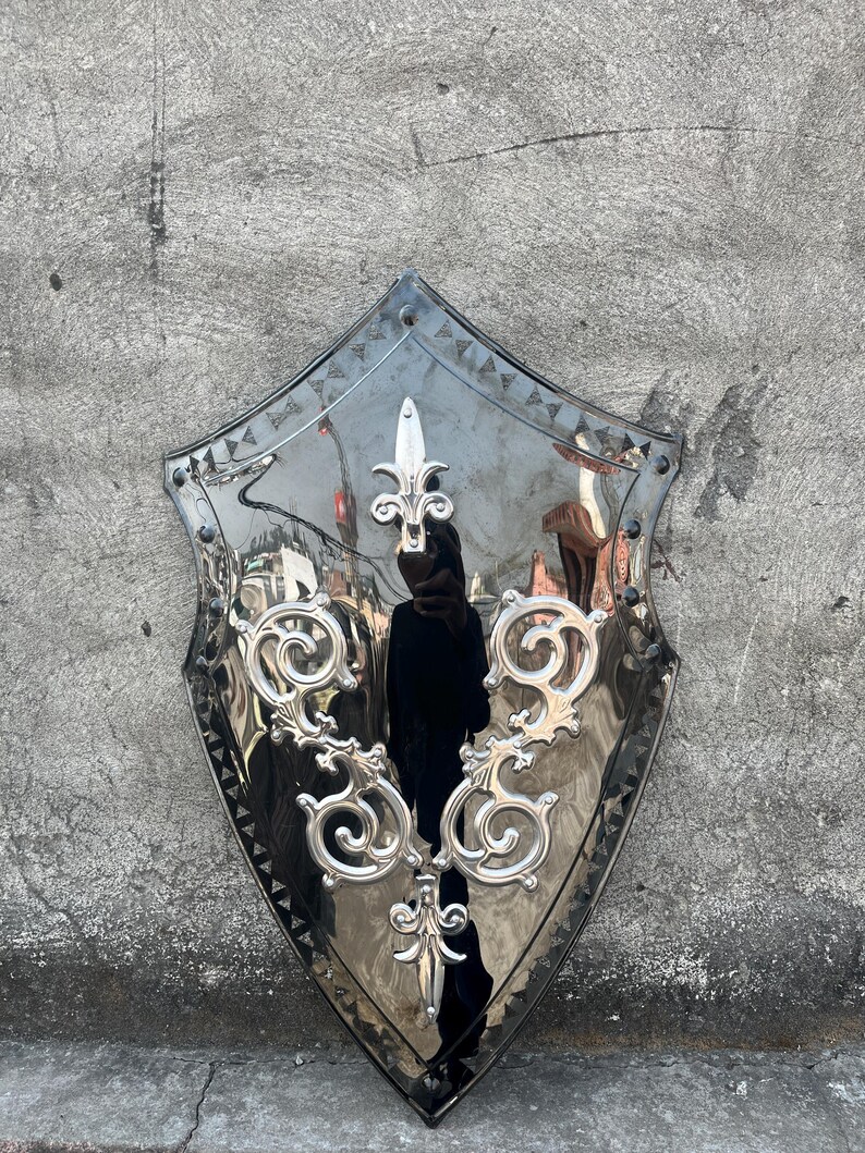 Templar Knight Stainless Steel Shield with LARP Cosplay Décor view 3