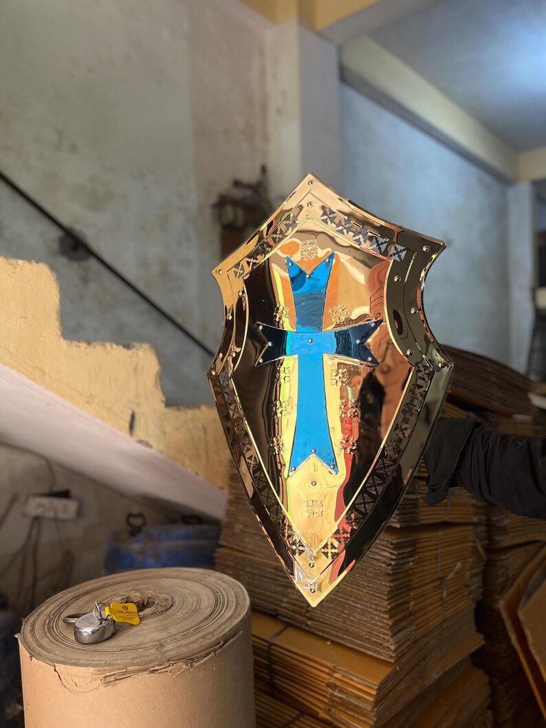 Templar Knight Stainless Steel Shield with Lightweight Handcrafted view 2