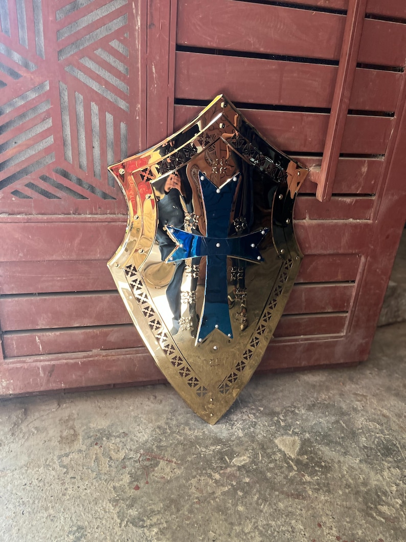 Templar Knight Stainless Steel Shield with Lightweight Handcrafted view 4