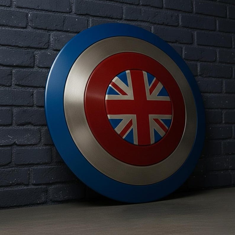 Handmade Steel Union Jack Superhero Shield with British Cosplay view 4