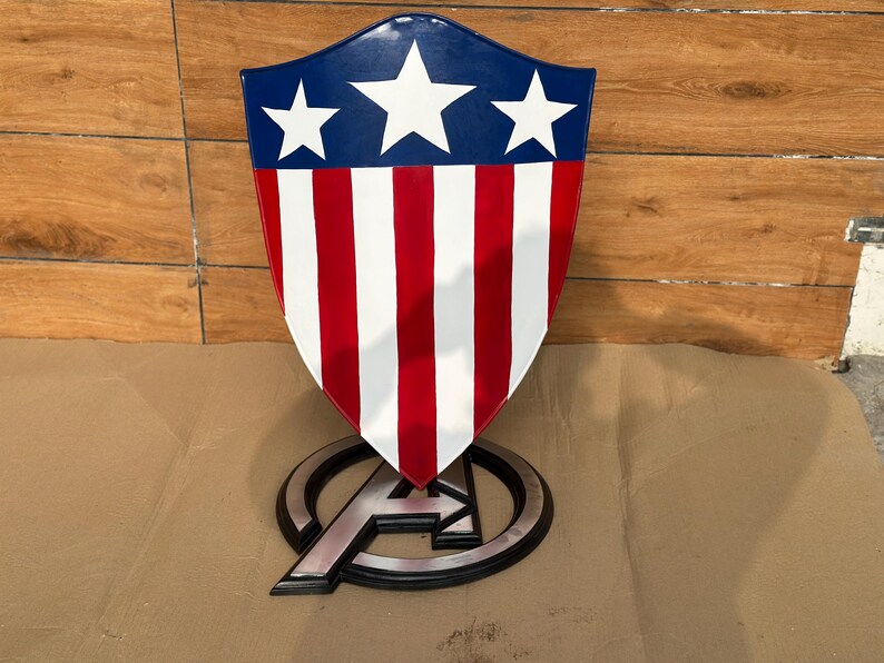 Steel Captain America Shield with First Avenger, Steve Rogers, 24 Inch view 2
