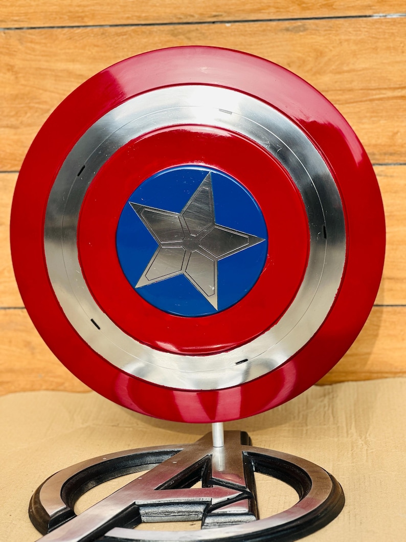 Steel Captain America Shield with Steve Rogers view 5
