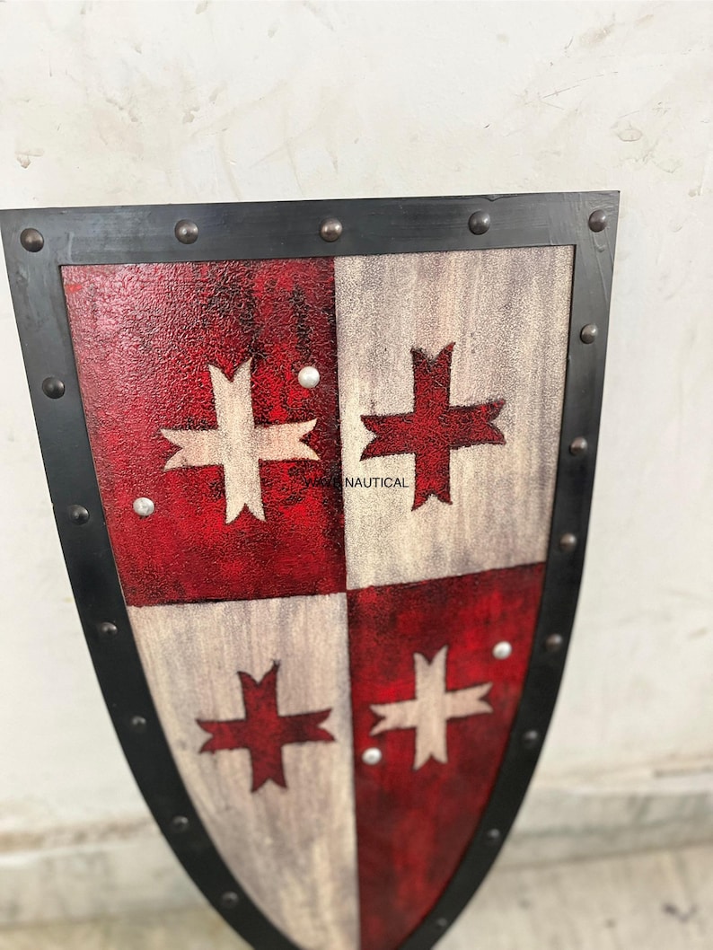 Medieval Viking Wooden Round Shield with Display Variant view 3