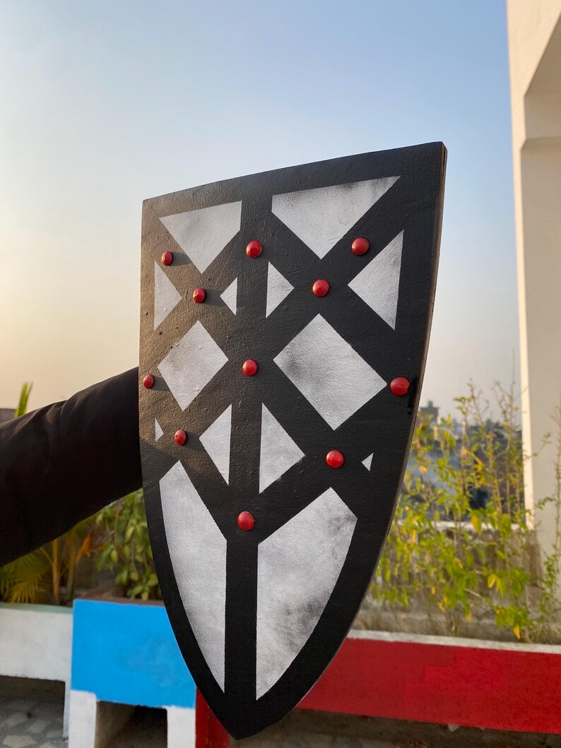 Fantasy Medieval Shield with Handcrafted LARP Lightweight Foam Prop view 5