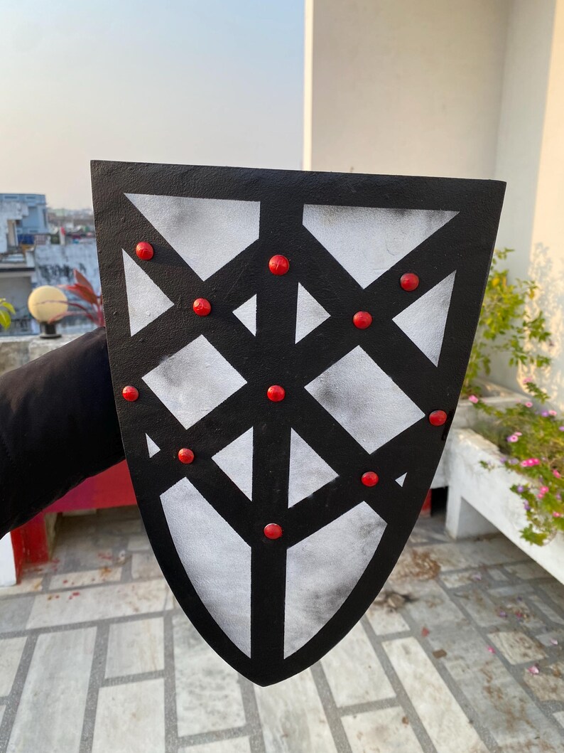Fantasy Medieval Shield with Handcrafted LARP Lightweight Foam Prop view 6