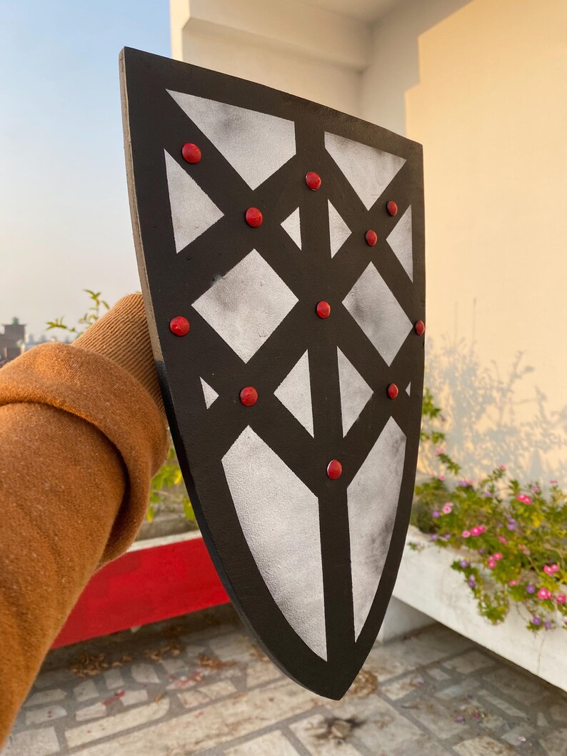 Fantasy Medieval Shield with Handcrafted LARP Lightweight Foam Prop view 8
