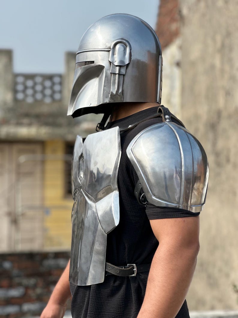Mandalorian Inspired Beskar Armor Set for Sci-Fi Warrior LARP view 3
