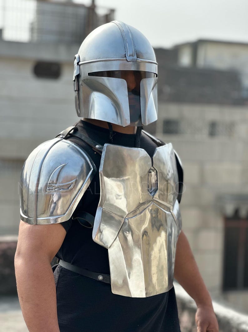 Mandalorian Inspired Beskar Armor Set for Sci-Fi Warrior LARP view 8